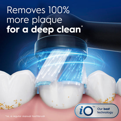 Oral-B iO Ultimate Clean Replacement Brush Heads, 5 Count, 4 Ultimate Clean + 1 Gum & Sensitive Black