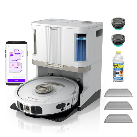 Shark Robot Vacuum & Mop Combo, PowerDetect NeverTouch Pro, Self-Emptying, Self-Refill with Self-Clean Pad Wash & Dry, 60-Day Debris Capacity, 30-Day Refill Tank, 5 PowerDetect Technologies, AV2800ZE