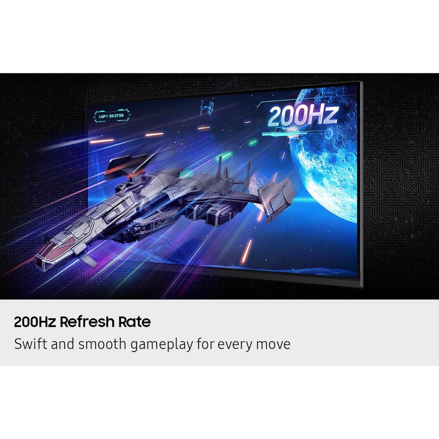 SAMSUNG 27” Odyssey G5 G53F QHD Resolution Gaming Monitor, HDR10, 200Hz Refresh Rate, IPS Panel, AMD FreeSync™ Premium, Black Equalizer, Auto Source Switch, LS27FG532ENXZA