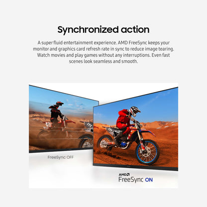 Samsung 32-Inch Flat Computer Monitor, 75Hz, Borderless Display, AMD FreeSync, Game Mode, Advanced Eye Care, HDMI and DisplayPort, LS32B304NWNXGO, 2024