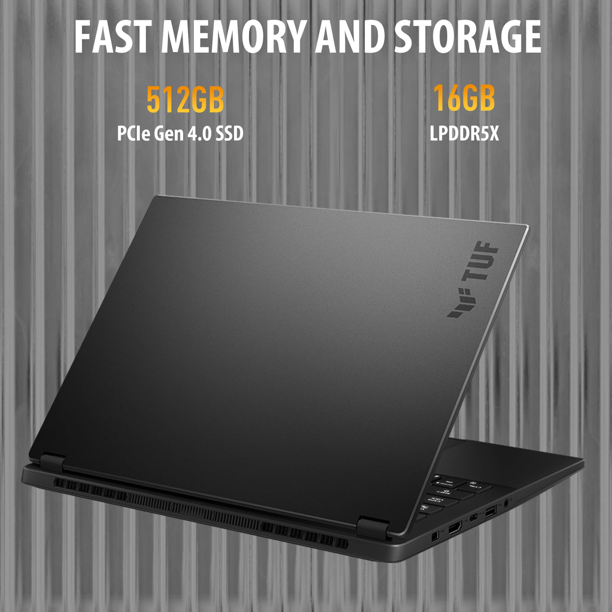 ASUS TUF Gaming A14 Copilot+ PC Gaming Laptop, 14” WQXGA 16:10 165Hz Display, AMD Ryzen™ AI 7 8845HS, NVIDIA® GeForce RTX™ 4050, 16GB LPDDR5X, 512GB PCIe® Gen 4.0 SSD, Wi-Fi 6E, Windows 11 Home