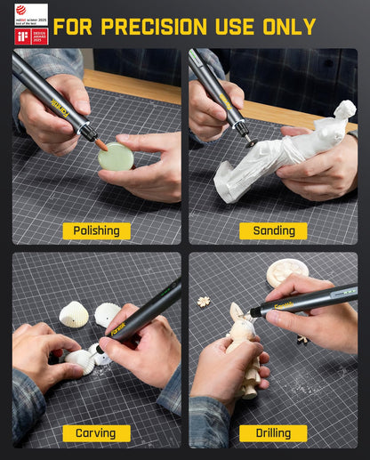 Fanttik F2 Master Mini Cordless Rotary Tool Kit, NeoPulse Motor, 5 Variable Speed, 25000 RPM, Revostor Hub, 35 Accessories, for 3D Printer Sanding, Polishing, Drilling, Carving, DIY Crafts