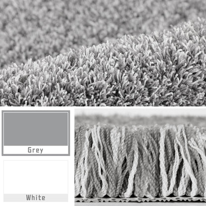 Yimobra Bathroom Rugs Non Slip Washable 32x20, Ultra Soft and Water Absorbent Bath Mats, Plush Fluffy Shower Mat Outside, Microfiber Thick Matts for Bathroom Floor/Tub, Light Gray and White