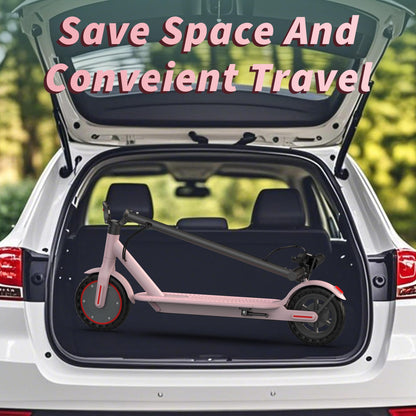 Roinside Electric Scooter - 8.5" Solid Tires, 350W Motor, Up to 19 MPH and 15 Miles Long-Range Commuting Foldable Scooter for Adults with Dual Braking System and Smart App, Pink