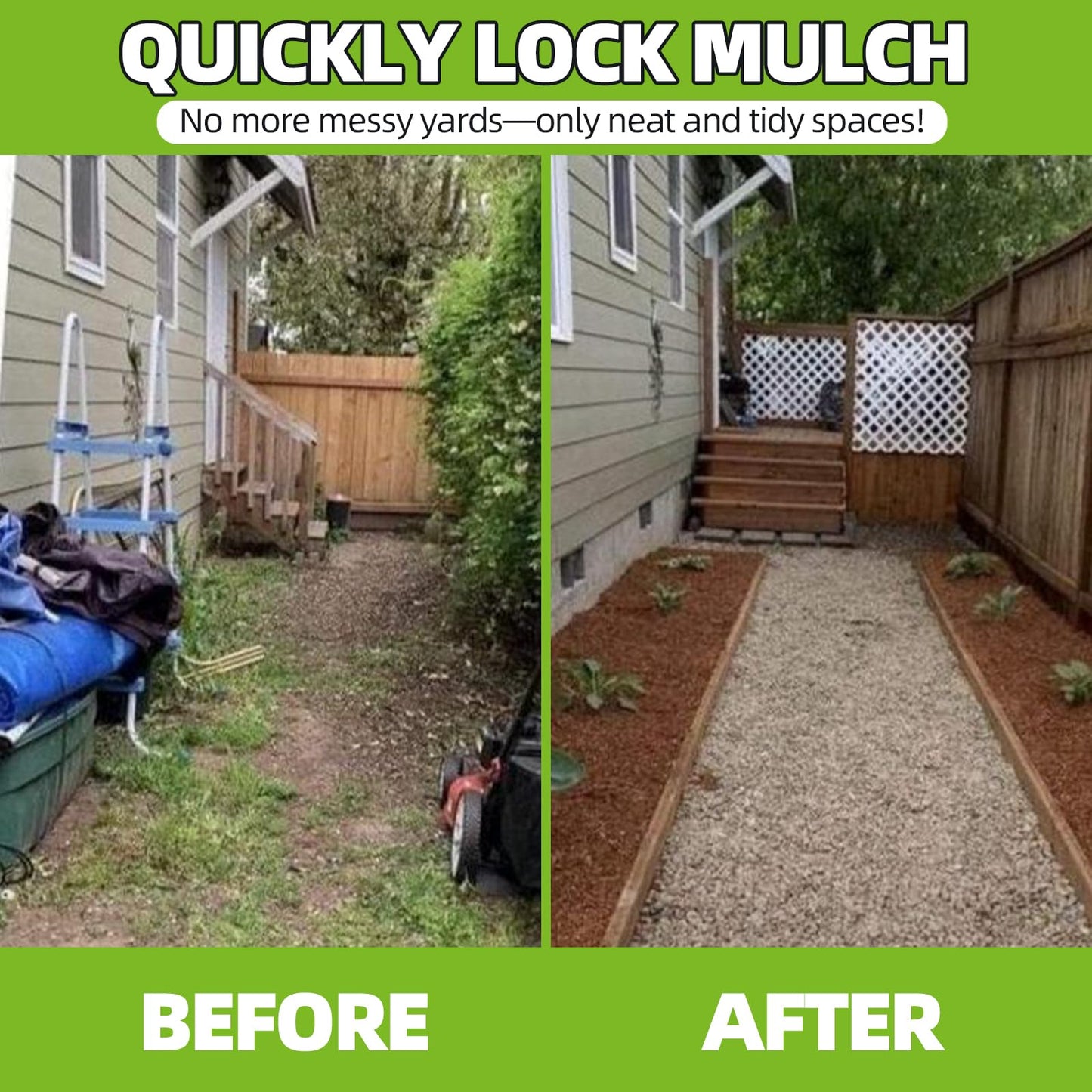 Mulch Glue 1.3 Gallon, Ultra-Stick Rock Glue for Landscaping, Gravel Binder Non-Toxic Rubber Mulch Lock Adhesive, Heavy Rain & Windproof for Gardens, Pea Gravel Stabilizer, Lasts up to 2 Year