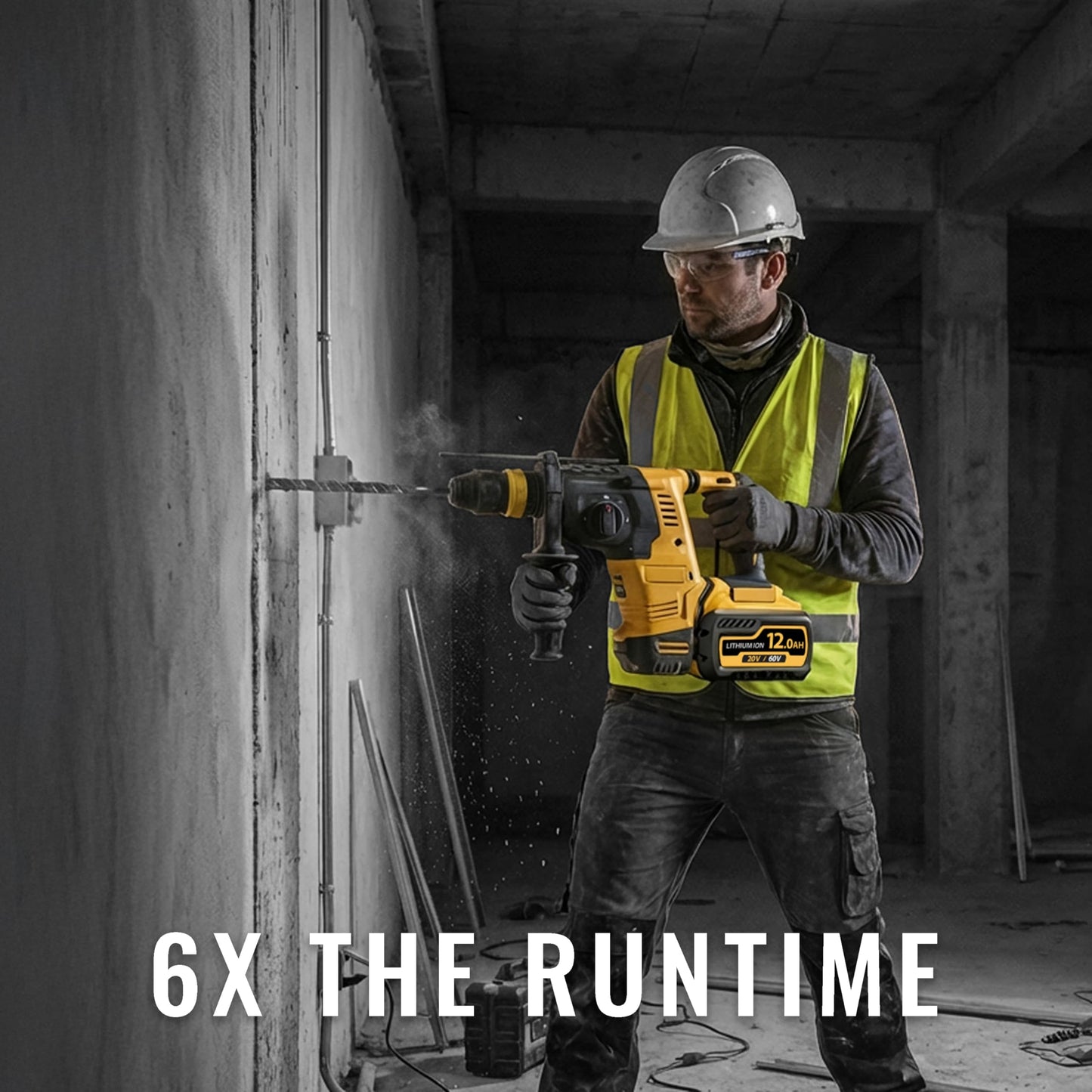 4 Packs 12.0Ah 60V Lithium Ion Battery Replacement Compatible with Dewalt 60V Battery DCB612, DCB609, DCB606, Compatible with Dewalt 20V/60V Max Cordless Tools and Chargers, with LED Indicator