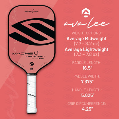 Selkirk Vanguard 2.0 Pickleball Paddle | Carbon Fiber Pickleball Paddle with a Polypropylene X5 Core | Pickleball Rackets Made in The USA | Mach 6 Midweight, Arizona Sun |
