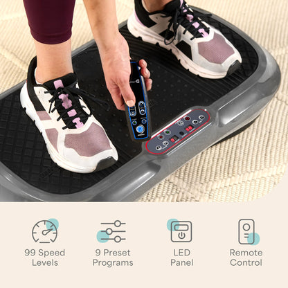 Lifepro Waver Vibration Plate Exercise Machine – High-Intensity Vibration for Muscle Activation, Full-Body Workout Vibrating Platform with Loop Bands, Fitness Equipment for Strength Toning & Fat Loss