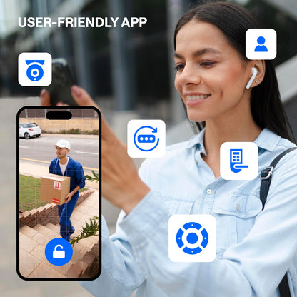 Smart Mortise Lock with WiFi Camera, Installation Kit - Digital Keyless Entry Door Lock Deadbolt with Handle Set - Card, Keypad, Fingerprint, Passcode - Electronic Smart Door Locks for Front Door