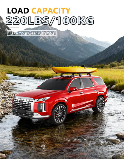 Tuyoung Roof Rack Cross Bars Compatible with Hyundai Palisade 2019-2025 SE SEL XRT Limited Calligraphy, 220lbs Lockable Heavy Duty Anti-Theft Aluminum Rails Crossbars Cargo Carrier Bag