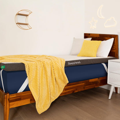Sleepyhead Full XL 3 Inch Copper Infused Cooling Memory Foam Mattress Topper – Washable Cover, Thick & Comfortable College Dorm Bedding Pad, Dorm Room Essentials (Full XL 3")