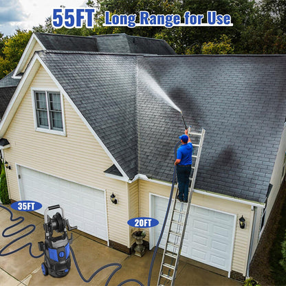 Electric Pressure Washer, 5000PSI Max 3.6 GPM 20FT Hose,35FT Power Cord 4 Different Tips Foam Cannon Power Washer