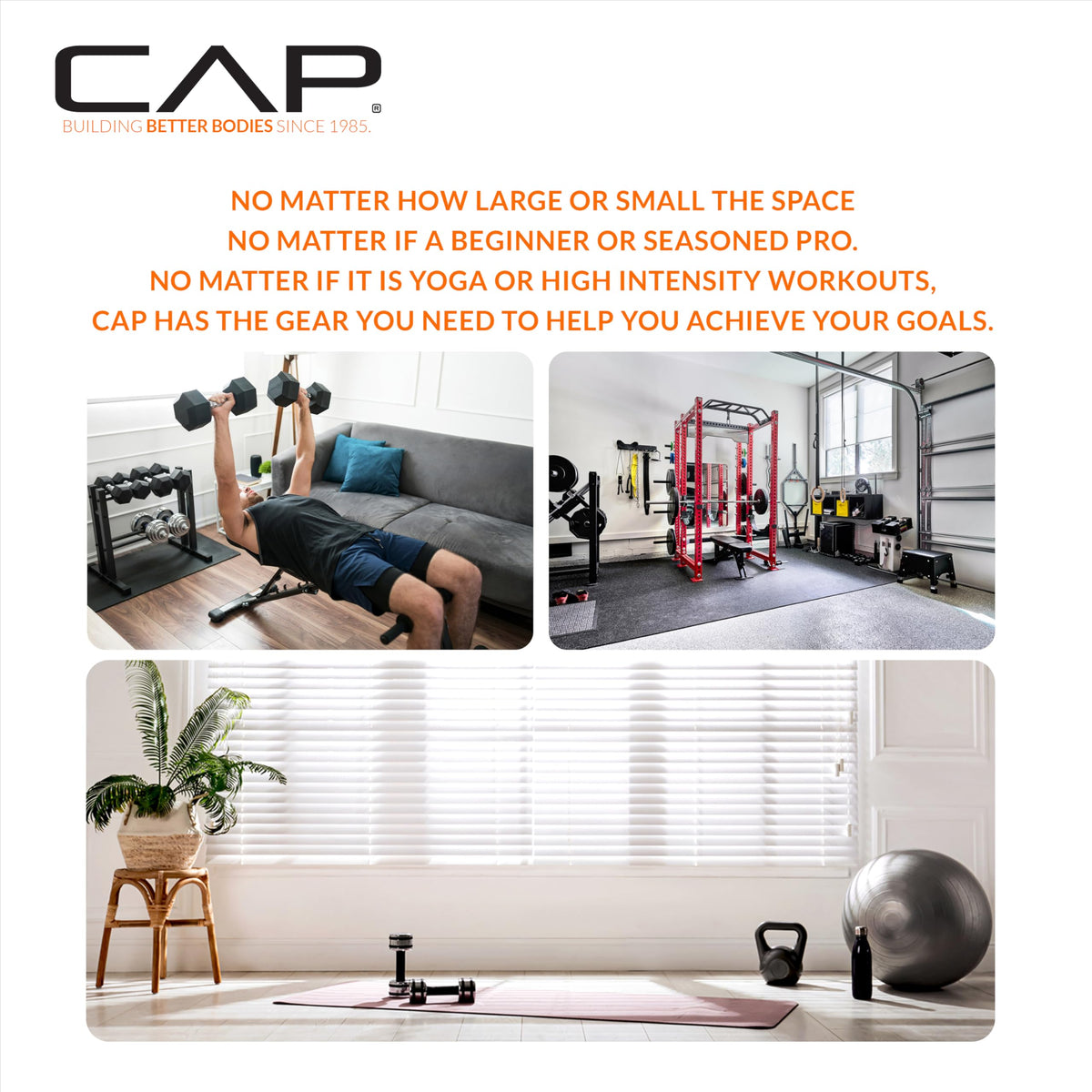 CAP Barbell 260 LB Economy Olympic Bumper Plate Set with Color Logo | Black