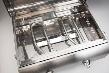 Cuisinart Chef's Style Tabletop Portable Propane Gas Grill, 20,000 BTU Stainless Steel 2-Burner Outdoor BBQ Grill for Camping, Tailgates, BBQ, Hassle-Free Setup