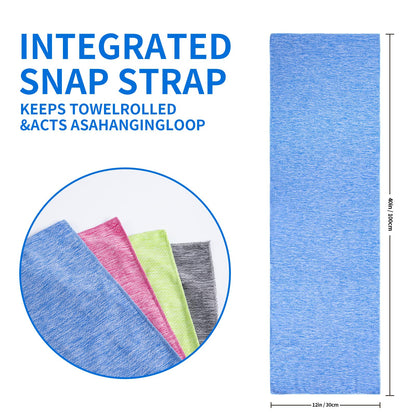 Premillow Cooling Towels - 4 Pack Cooling Towel(40"x12"), Cooling Towels for Neck and Face, Microfiber Soft Breathable Cooling Towel for Hot Weather