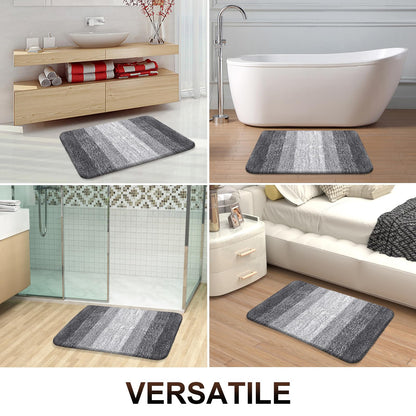 OLANLY Bathroom Rugs Mat 30x20, Extra Soft Absorbent Microfiber Bath Rugs, Rubber Backing, Quick Dry, Machine Washable Bath Mats for Bathroom Floor, Tub and Shower, Home Decor Accessories, Grey
