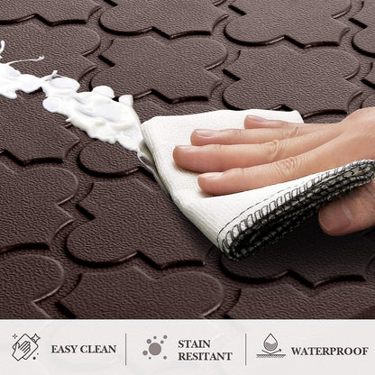 Kitchen Mat [2 PCS] Cushioned Anti-Fatigue Floor Mat, Waterproof Non-Skid Ergonomic Comfort Foam Rugs, Standing Mat for Kitchen, Floor,Office, Sink, Laundry(Chocolate)