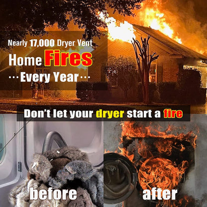 Sealegend 2 Pieces Dryer Vent Cleaner Kit and Flexible Dryer Lint Brush Vacuum Hose Attachment Power Lint Remover Refrigerator Coil Brush