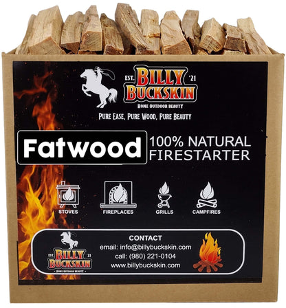 10 lbs. Fatwood Fire Starter Sticks, Perfect Fire Starters for Fire Pit, Campfires, Fireplaces, Bonfires, BBQ & Wood Stoves, Easy to Start a Fire with Just 2 Sticks, Camping Essentials (10 Pound Box)