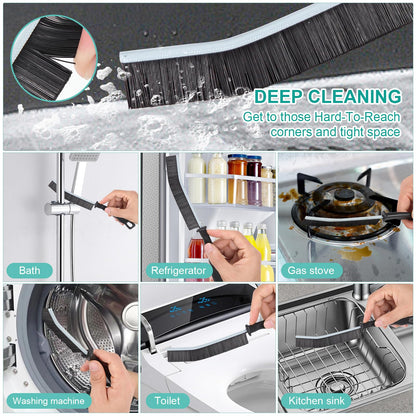 Crevice Cleaning Brush, Hard Bristle Brush for Cleaning, Multifunctional Gap Cleaning Brush Tool, Household Cleaning Tools for Kitchen, Bathroom, Toilet, Sink, Bathtub (5PCS)