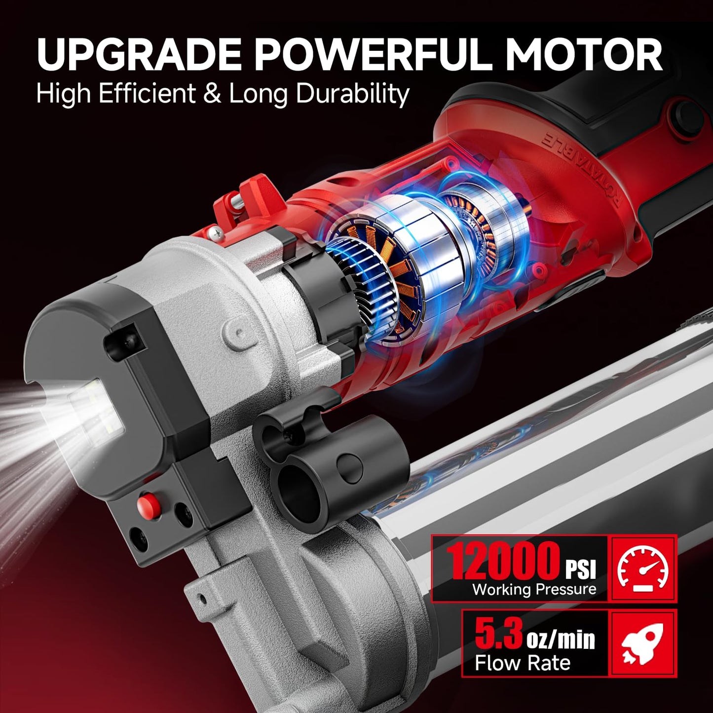 Alloyman 2-in-1 Electric Grease Gun Kit, Upgraded 12,000 PSI,2×4000mAh Batteries,Built for Farmers, Mechanics & Truckers,5.3 oz/min, 39.4” Long Hose& LED Light for Tractors, Trailers,Heavy Equipment