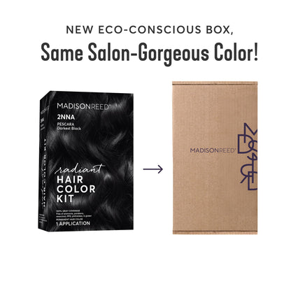 Madison Reed Radiant Hair Color Kit - 2NNA Darkest Cool Black with Ash Undertones (Pescara Black), Dimensional Gray Hair Blending Permanent Hair Dye, PPD-Free & Ammonia-Free, 1 Pack