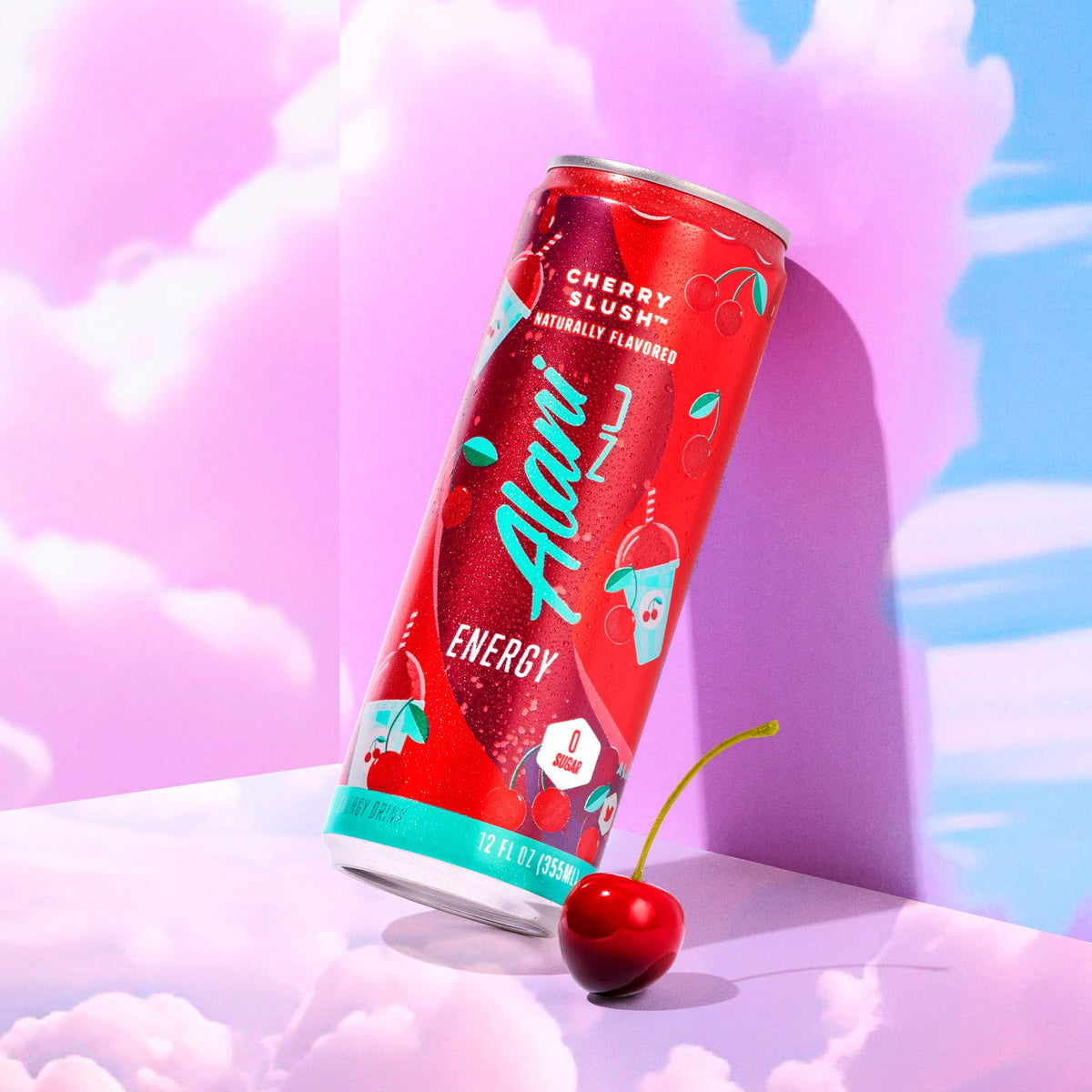 Alani Nu CHERRY SLUSH, Sugar Free, Low Calorie Energy Drinks, 200mg Caffeine, Biotin, B Vitamins, Zero Sugar, 10 Calories, 12 Fl Oz Cans, 24 Pack