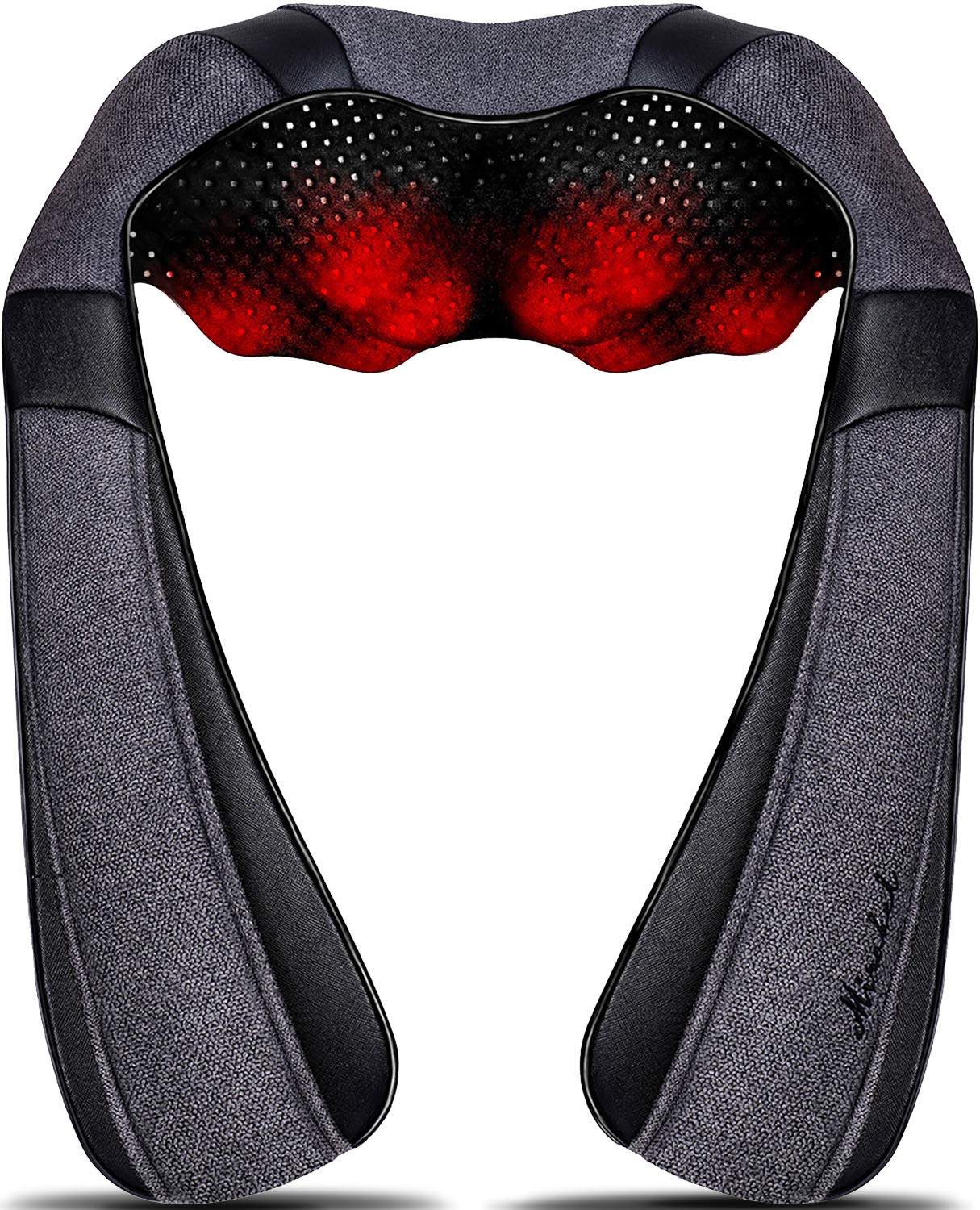 Mirakel Neck Massager for Pain Relief Deep Tissue, Shiatsu Shoulder & Back Massager with Heat - Ergonomic Design Massage, Electric Kneading Whole Body Massager Christmas Gifts for Women, Men, Dad, Mom