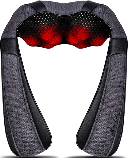 Mirakel Neck Massager for Pain Relief Deep Tissue, Shiatsu Shoulder & Back Massager with Heat - Ergonomic Design Massage, Electric Kneading Whole Body Massager Christmas Gifts for Women, Men, Dad, Mom