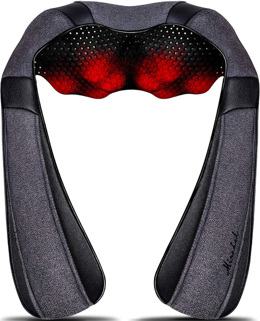 Mirakel Neck Massager for Pain Relief Deep Tissue, Shiatsu Shoulder & Back Massager with Heat - Ergonomic Design Massage, Electric Kneading Whole Body Massager Christmas Gifts for Women, Men, Dad, Mom