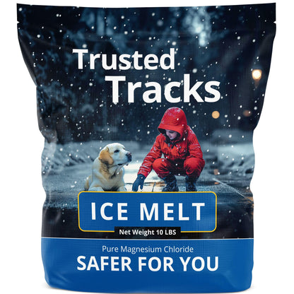 FIREKI Ice Melt, Pet Safe Ice Melt, 10 LBS Premium Snow Melter, Pure Magnesium Chloride, Safer for Pets, Concrete, Effective to -35 F, 10 lb