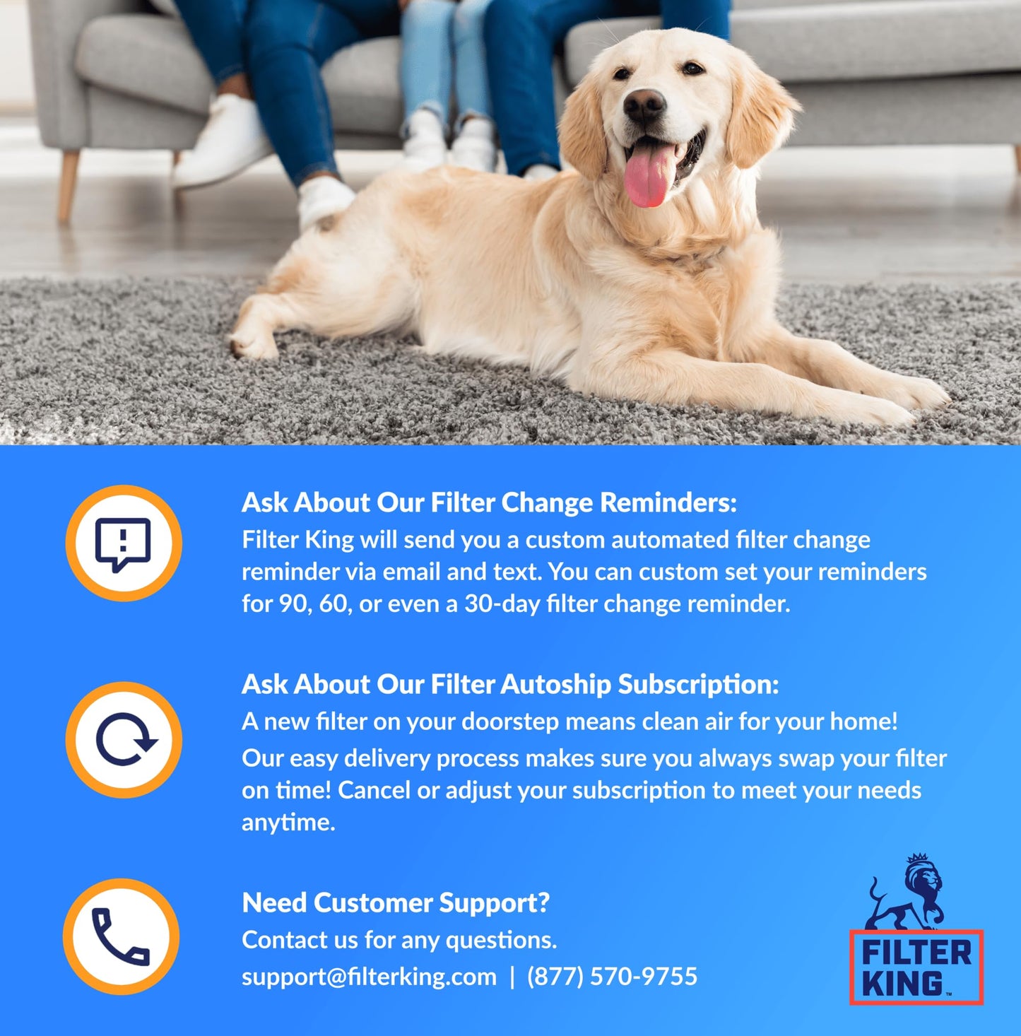 Filter King 15.5x19.5x1 Air Filter (MERV 8) (4-Pack) Dust & Allergy Control AC Furnace Filters, MADE IN USA, HVAC, Pleated, Electrostatic (Actual Size: 15.5 x 19.5 x .75)