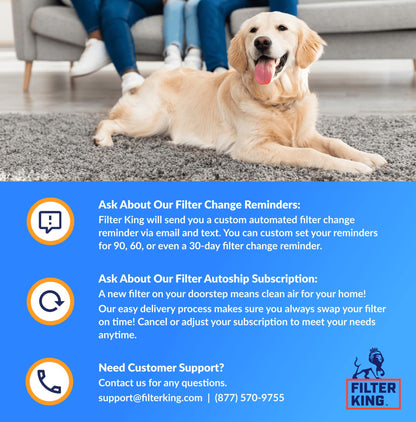 Filter King 15.5x19.5x1 Air Filter (MERV 8) (4-Pack) Dust & Allergy Control AC Furnace Filters, MADE IN USA, HVAC, Pleated, Electrostatic (Actual Size: 15.5 x 19.5 x .75)