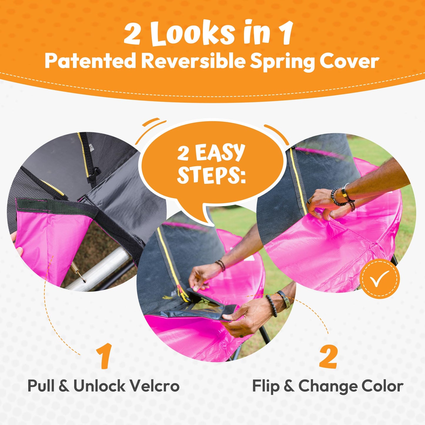 JUMPZYLLA Trampoline Outdoor 8FT 10FT 12FT 14FT 15FT 16FT with Enclosure and Ladder, ASTM Approved Recreational Trampoline for Kids and Adults, Anti-Rust Coated Frame