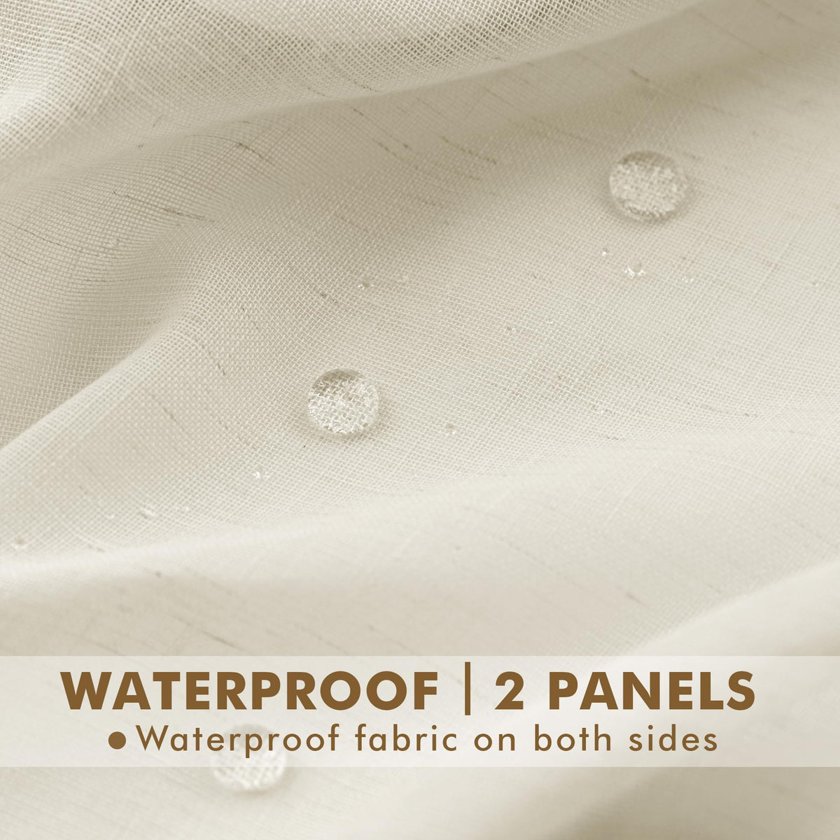 HolidayIdeas Sheer Outdoor Curtains-4 Panels Natural Linen Sheer Curtains Waterproof Privacy, Semi Voile Drapes for Porch, Pavilion, Garden, Lawn, Corridor, Sun Room Decor, W 54 x L 108 inch Long