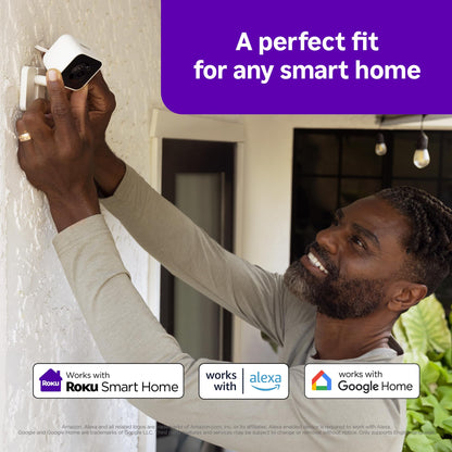 Roku Outdoor Camera - Home Security - IP65 Weather Resistant Wired Security Camera & Pet Monitor with 1080p HD Night Vision, Works with Alexa & Google, WDR, Motion & Sound Detection