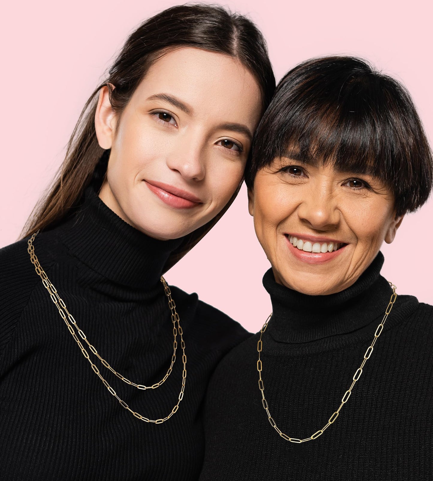 Eterjew 4mm 14k Plated Gold Paperclip Chain Necklace for Women, Women's Paperclip Chain Necklace for Women 26inches