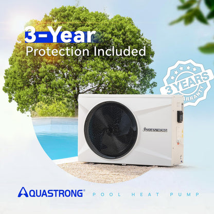 Aquastrong Inverter Swimming Pool Heat Pump, 100,000 BTU 26,000 Gallons Electric Pool Heater for Above Ground and Inground Pool, WiFi Capable Timer, Heating and Cooling Pool Heater 220V