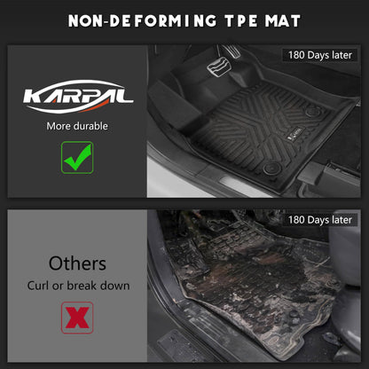 KARPAL Floor Mats Cargo Liner Fit for 2015-2024 Ford Edge, Front & 2nd Row & Cargo Liners, TPE Material All Weather Protection Car Mats for Edge SE, SEL, SEL Plus, Titanium, Sport, ST, ST-Line