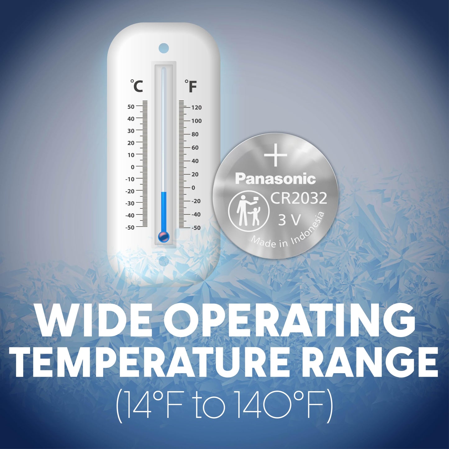 Panasonic CR2032 3.0 Volt Long Lasting Lithium Coin Cell Batteries in Child Resistant, Standards Based Packaging, 10 Pack