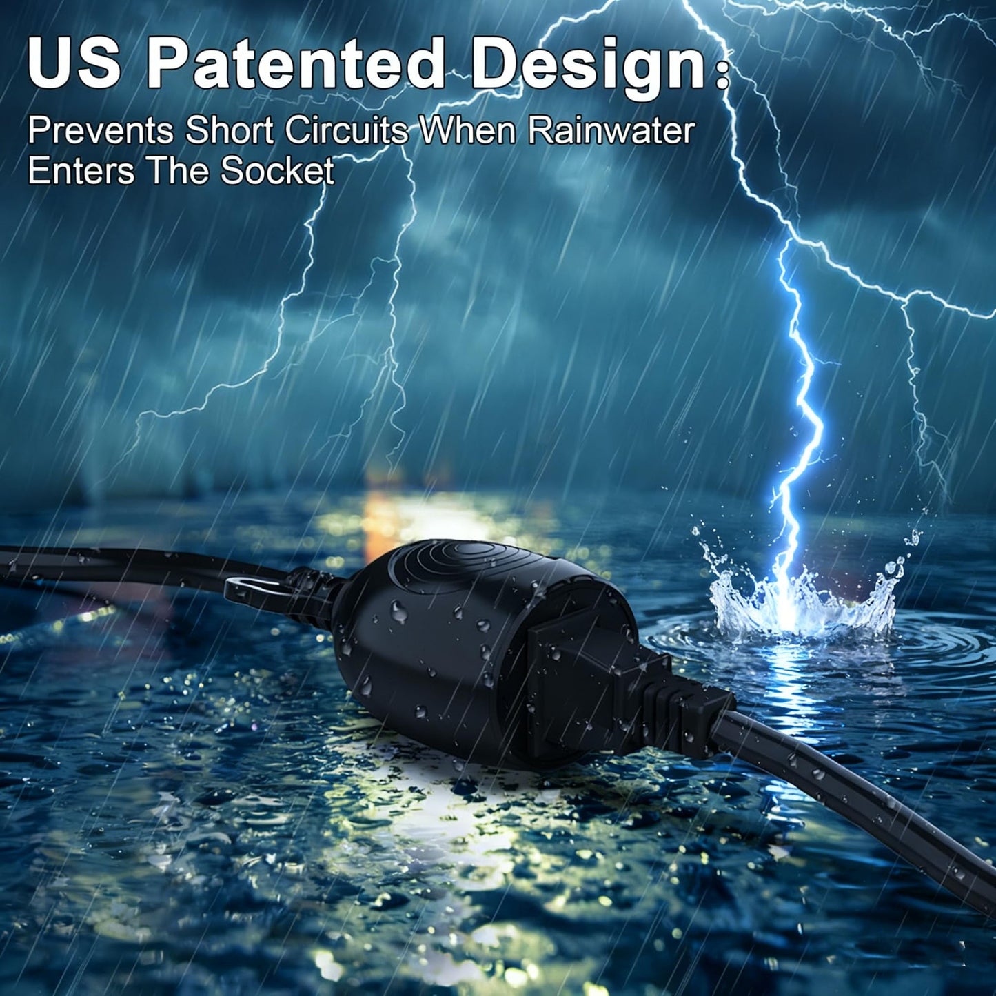 Blackcow Outdoor Power Extension Cord,25 Ft,IPX6 Waterproof, Cold Weather & Fireproof, Heavy Duty 3 Prong Cable,18AWG 125V 10A,FCC/ETL Certified for Outdoor/Indoor Use