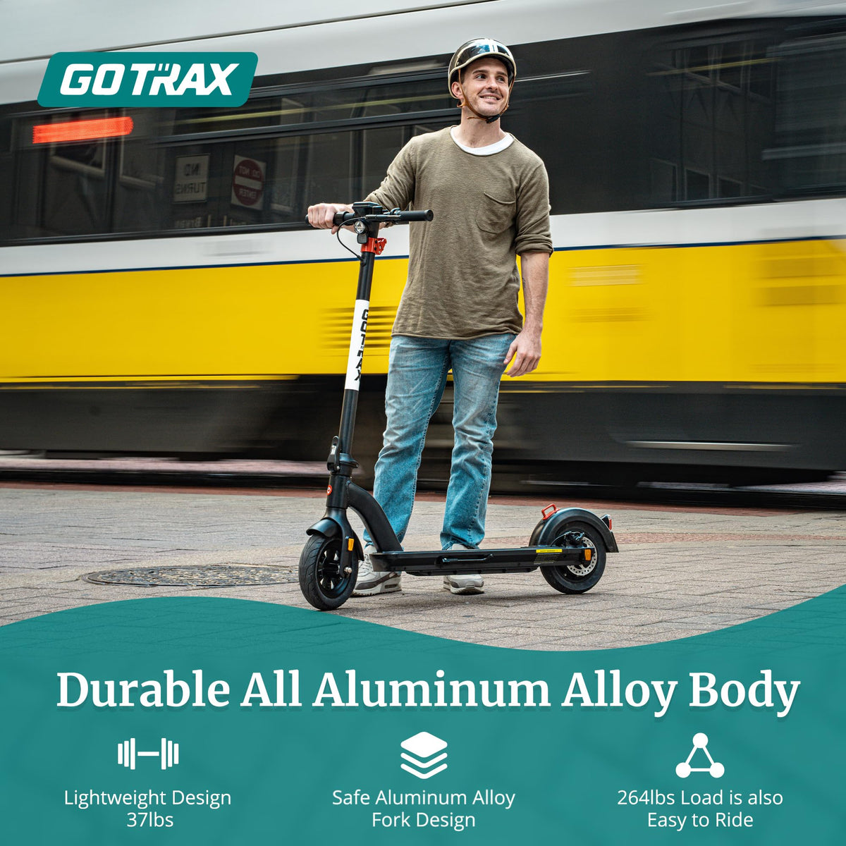 Gotrax G4 Electric Scooter, 10” Solid Tires, Max 25 Mile Range and 20Mph Power by 500W Motor, Double Anti-theft Lock, Bright Headlight and Taillight, 500W Foldable E Scooter for Adults