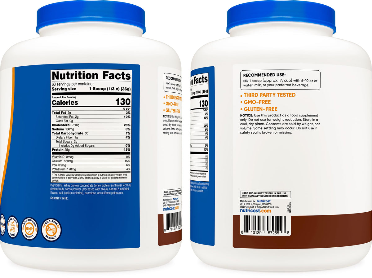 Nutricost Whey Protein Concentrate (Chocolate) 5LBS