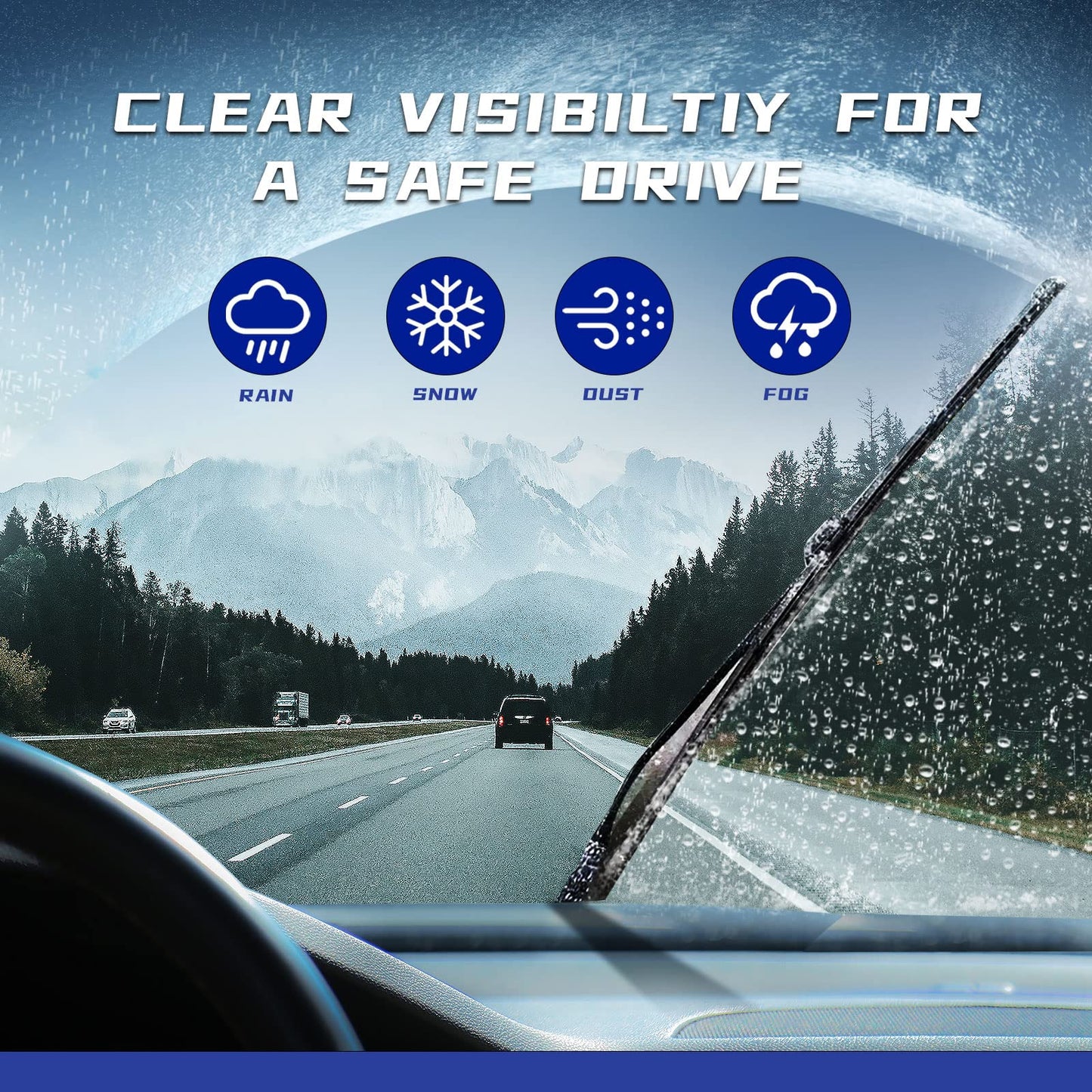 EMITHSUN OEM QUALITY 22" + 22" Premium All-Seasons Stable And Quiet Windshield Wiper Blades(Set of 2)
