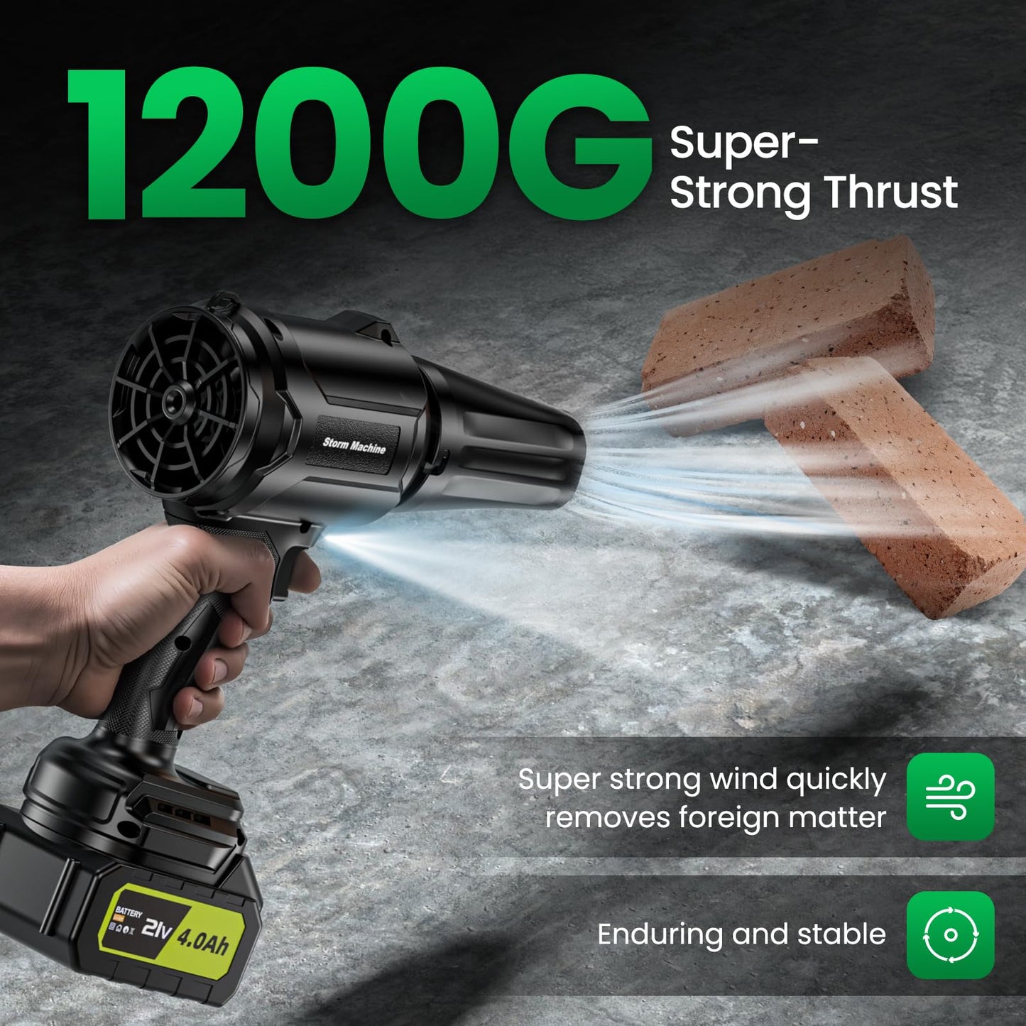 Electric-Cordless-Leaf-Blower - 400000RPM Handheld Leaf Blower - 2 X 4.0Ah Batteries and Charger Included, Lightweight Leaf Blowers for Patio Cleaning