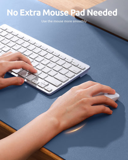 YSAGi Leather Desk Pad Protector, Office Desk Mat, Large Mouse Pad, Non-Slip PU Leather Desk Blotter, Laptop Desk Pad, Waterproof Desk Writing Pad for Office and Home (Blue, 23.6" x 13.8")