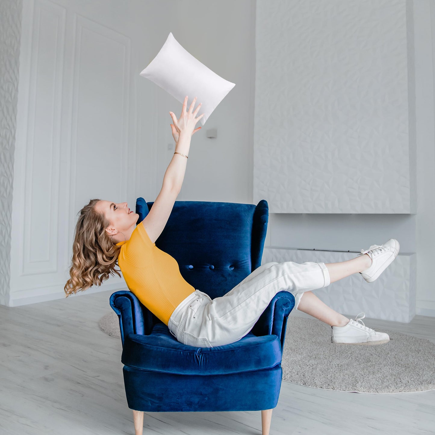 Utopia Bedding Throw Pillows Insert (Pack of 2, White) - 12 x 20 Inches Bed and Couch Pillows - Indoor Decorative Pillow