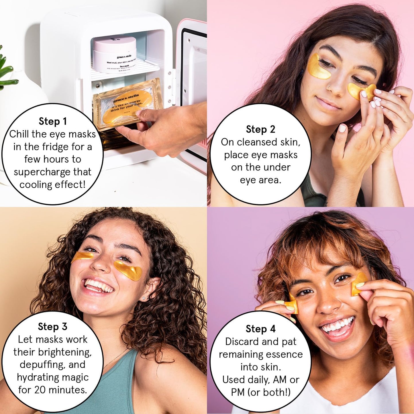 grace & stella Award Winning Under Eye Mask - Valentines Day Gifts for Mom, Gel Eye Patches for Dark Circles, Puffy Eyes, Undereye Bags - Vegan - Self Care Gifts for Women (24 Pairs, Gold)