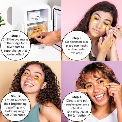 grace & stella Award Winning Under Eye Mask - Valentines Day Gifts for Mom, Gel Eye Patches for Dark Circles, Puffy Eyes, Undereye Bags - Vegan - Self Care Gifts for Women (24 Pairs, Gold)