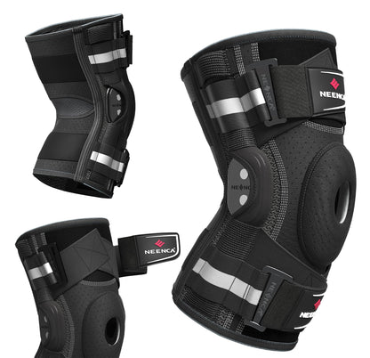 NEENCA Professional Knee Brace for Knee Pain, Hinged Knee Support with Patented X-Strap Fixing System, Medical for Pain Relief, Arthritis, Meniscus Tear, ACL, PCL, MCL, Runner, Sport -FSA/HSA Eligible